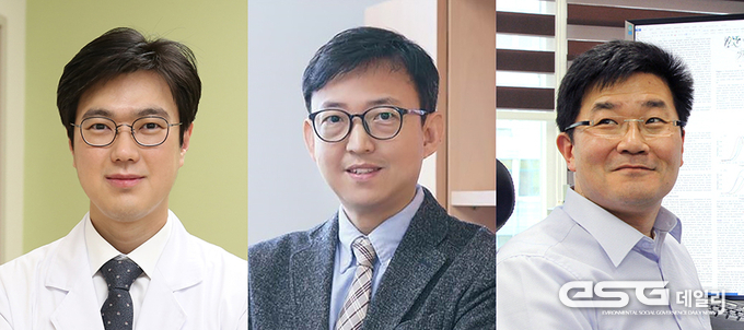  (왼쪽부터) 이준엽 서울아산병원 안과 교수, 조재흥 UNIST 화학과 교수, 백무현 KAIST 화학과 교수
