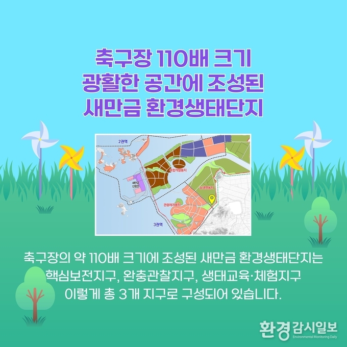 축구장 110배의 새만금 환경생태단지 포스터